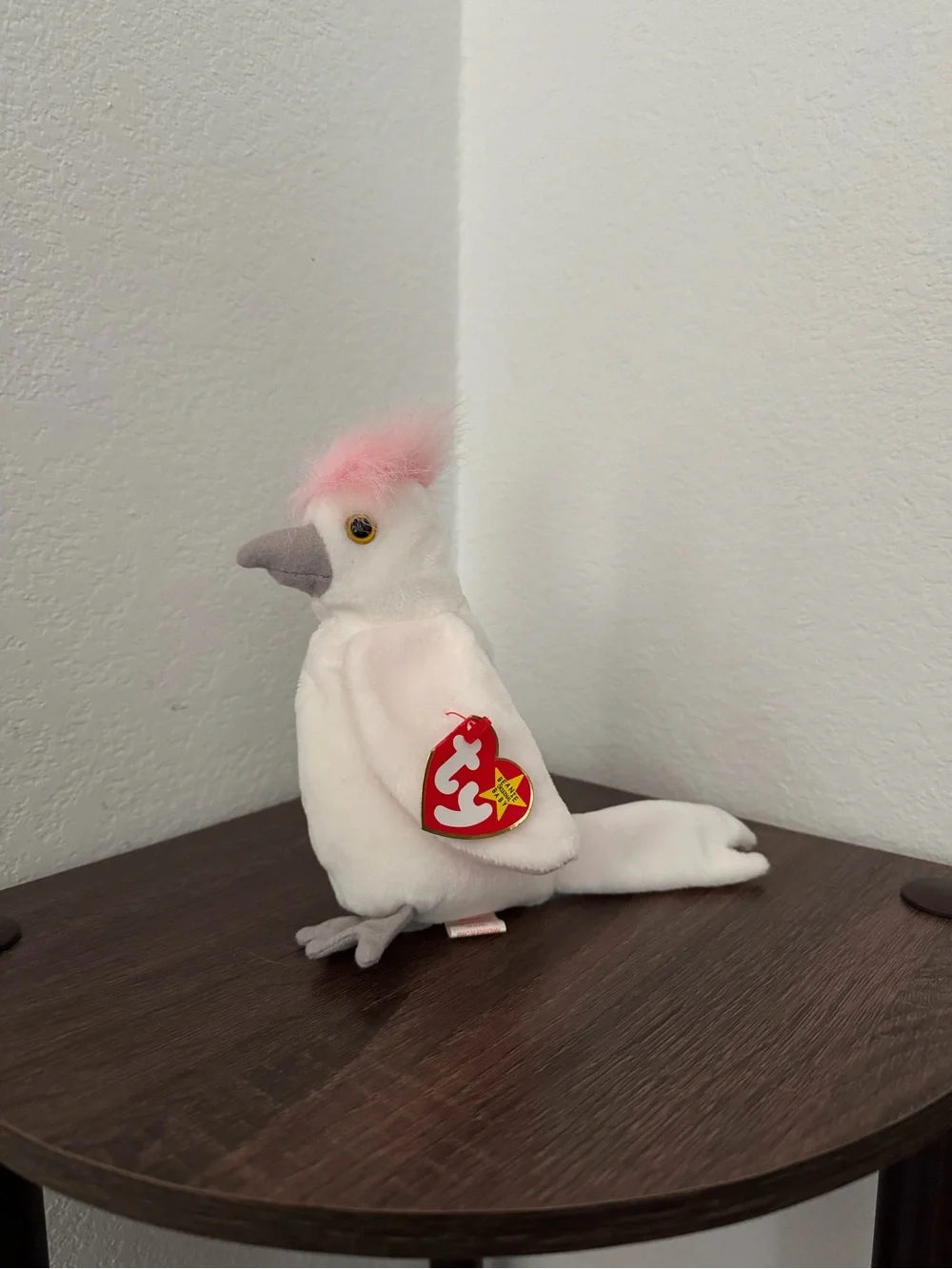 Ty KuKu White & Pink Cockatoo Plush Toy